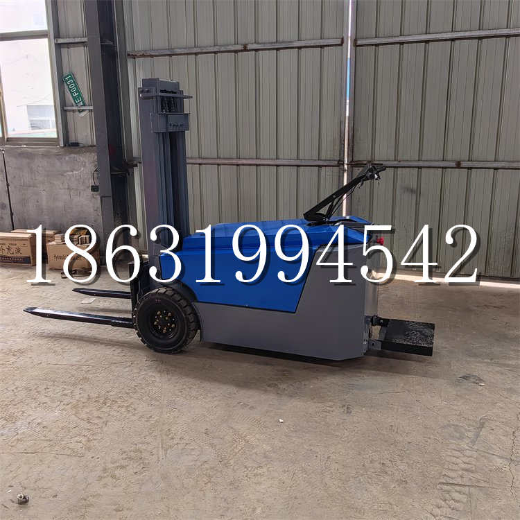 二道江区全电动叉车插腿式堆高车液压装卸车1.5吨升高小型站驾式铲车